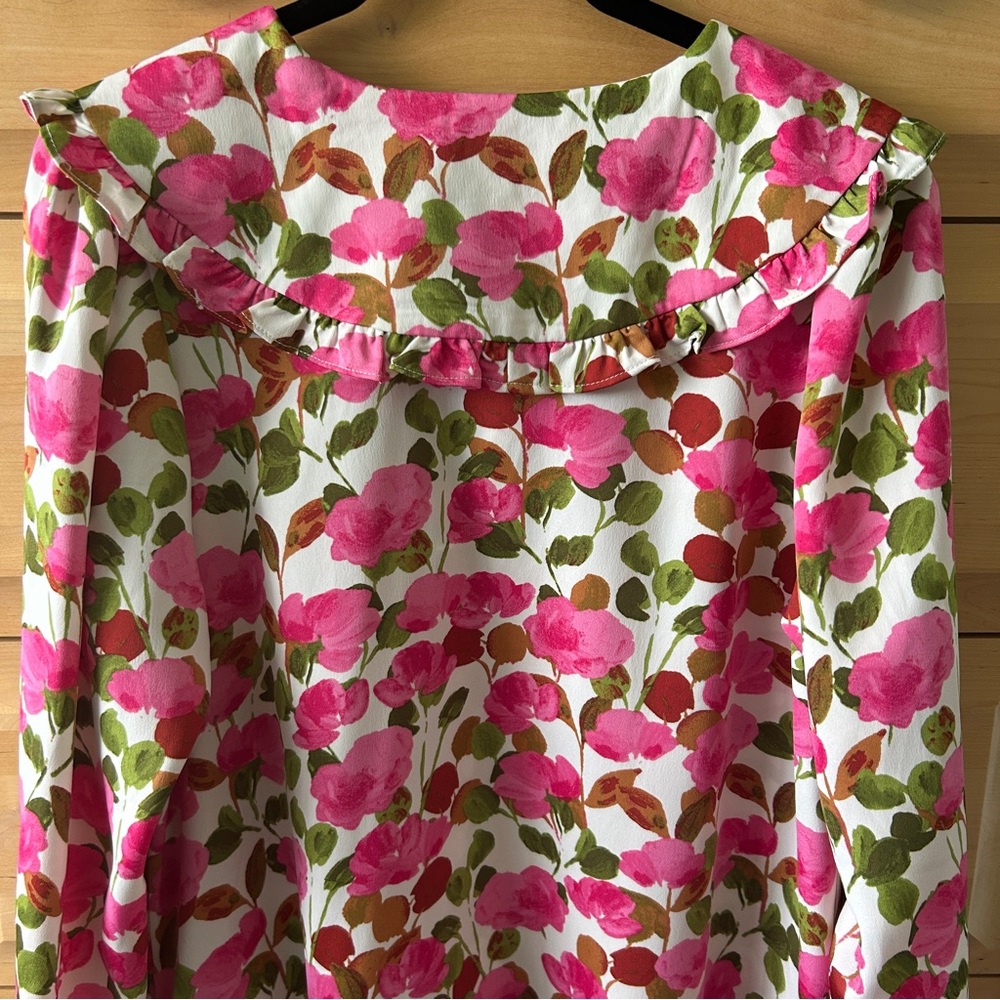Who What Wear Floral Long Sleeve Mini Dress with Ruffle Collar - Picture 10 of 13